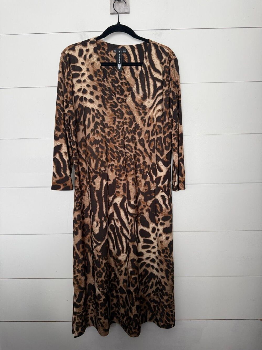 Coldesina Women’s 1X Leopard Dress Maxi